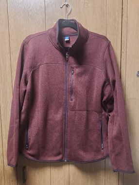 Old Navy Men's Zip-Up Fleece Jacket in Maroon